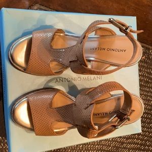 Antonio Melani wedge sandals in soft gold